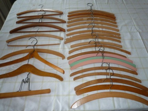 Vintage wooden coathangers - vintage,