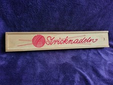 Vintage Wooden Sewing Needle Box With Various Needles And Clips Stricknadeln