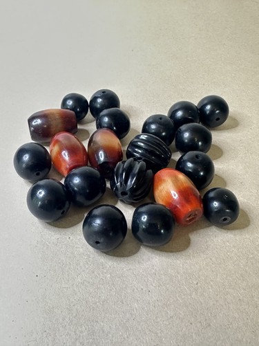 Vintage beads mixed lot black - mixed,