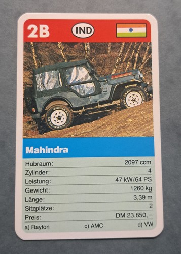 Mahindra single card - 2b,