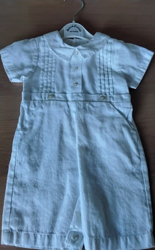 Sarah louise boys white romper - white,