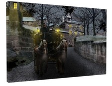 VICTORIAN VILLAGE HORSE CANVAS