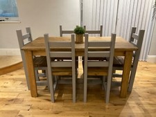 Stunning, Farmhouse Style, Rustic Dining Table And 6 Chunky Chairs