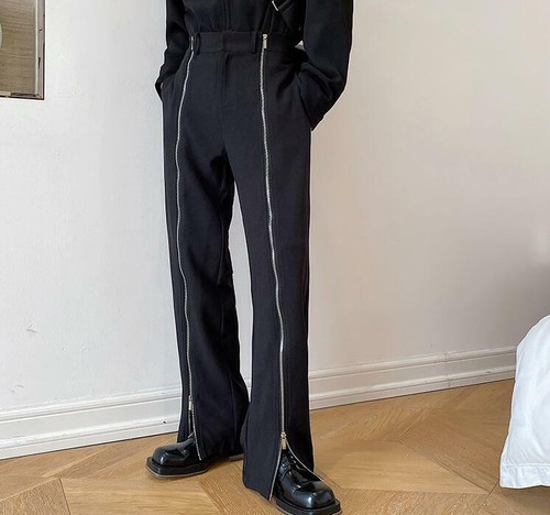 Men zipper split trousers - men,