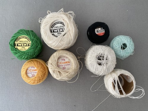 Mixed lot cotton crochet yarns - mixed,