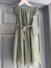 I Love Gorgeous Wild & Gorgeous Girls Green Frill Sleeve Glitter Dress 8 - 9 