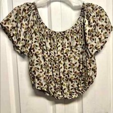 Blush Brown Cream Leaf Print