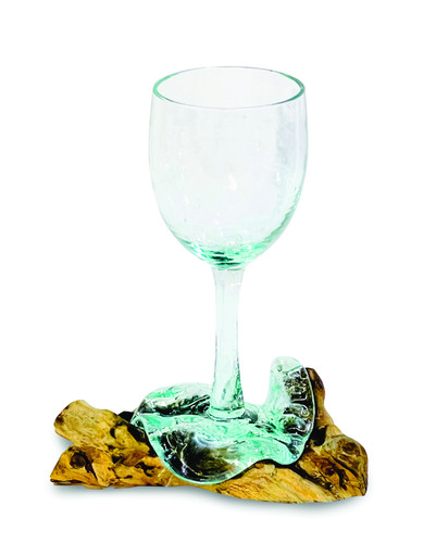 Molten wine glass - molten, teak