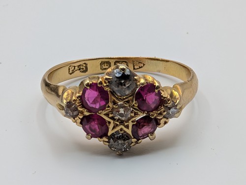 18ct gold diamond ruby - gold,