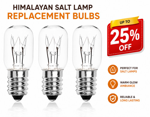 Himalayan salt lamp - 3x, bulbs