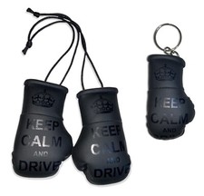 Keep Calm Mini Boxing Gloves & Keyring Black Mirror accessories men Car Gifts