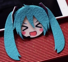 Hatsune Miku Felt Pin Badge Brooch Japanese Vocaloid Leek Kawaii 初音ミク