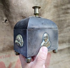 Rare Coalbrookdale Cast Iron Tobacco Box Tea Caddy Antique
