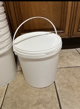 Stack Of 15 X 12.5 Litre Plastic Buckets With Lids