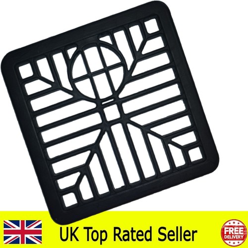 Black square drain cover - cover, 150mm