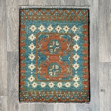 71 x 51cm Vintage Handmade Afghan Carpet Door Bath Mat Small Oriental Wool Rug