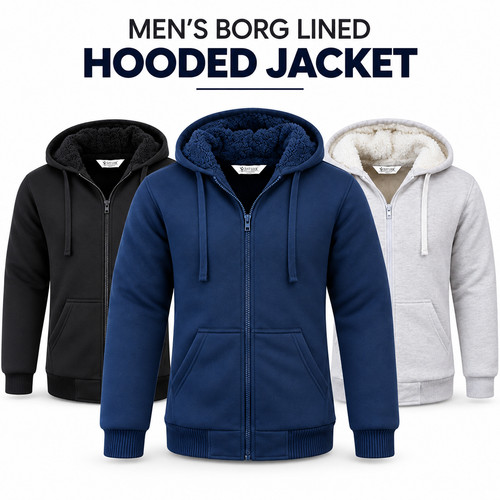 Mens padded borg fleece sherpa - fleece,