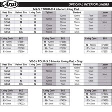 ARAI SPARE INTERIOR VX3 DRY