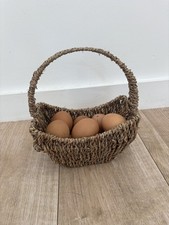 Woven Storage Basket Small Wicker Display Hamper egg basket Seagrass Metal Frame