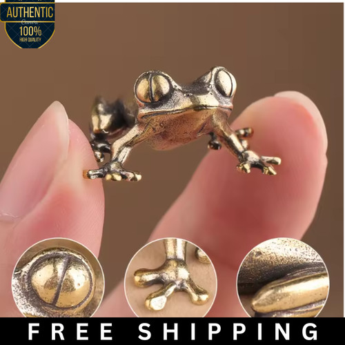 Retro brass mini frog - retro,
