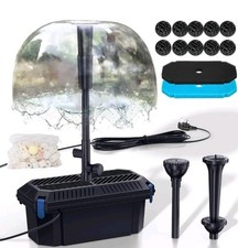 Koi Pond Filter Box with 2400 L/H 40W Water Pump, 3 Fountain Heads for