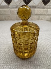Vintage Amber Glass Waffle