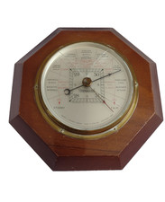 Barometer Original Short and Mason London Solid Wood Glass Made in England