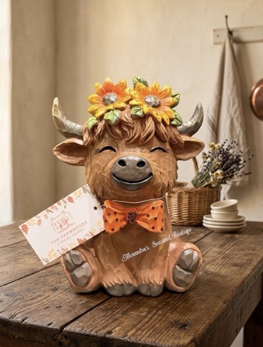 Rhinestone highland cow - rhinestone, statue