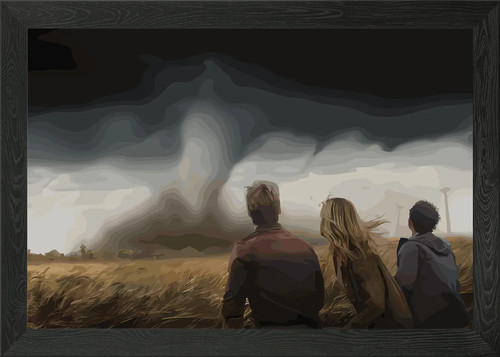 People watching tornado - people,