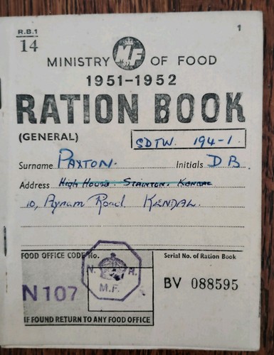 Ministry food ration book - ministry,