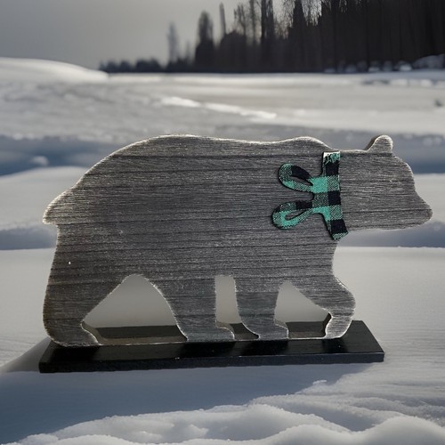 Wooden bear scarf christmas - bear,