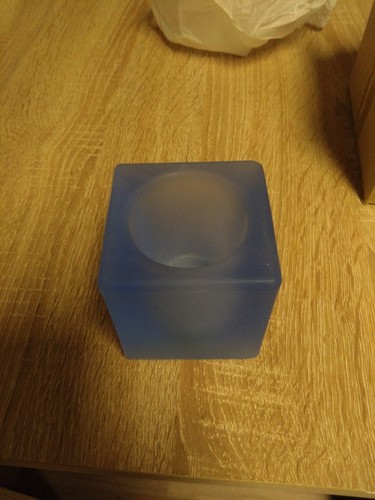 Glass cube tea light - 5x,