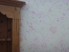Shabby Chic Design Studio - Jardin Flower Pink Toile - Smooth Wallpaper - 173112
