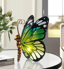Butterfly Lamp with Glass Wings - LED  - Green -  22cm - Brand New & Boxed