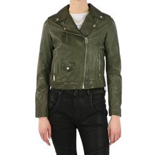 DIESEL R SERY Womens Jackets Stylish Leather Racer Coats Casual Biker Jackets