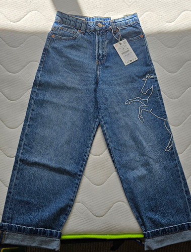 Zara girls blue denim - denim, loose