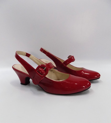 Red mary jane shoes - red,