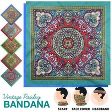 Paisley Bandana Vintage Cotton Bandanna Biker Headwrap Handkerchief Dog Scarf