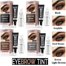 HENNA EYEBROW EYELASH TINT Lasting Brow Dye Paint Cream Brown Black Full Kit Set