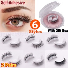 4pcs Self Adhesive Eyelashes Reusable False Eyelashes Self Stick Lashes GlueFree