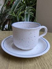 John Tams Confetti banquet cups & saucers multicoloured speckles superb