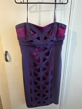 Stunning Purple Karen Millen Silhouette Midi Dress with Detachable Straps UK14
