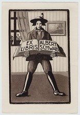 Rare 1923 Lg Bookplate Etching