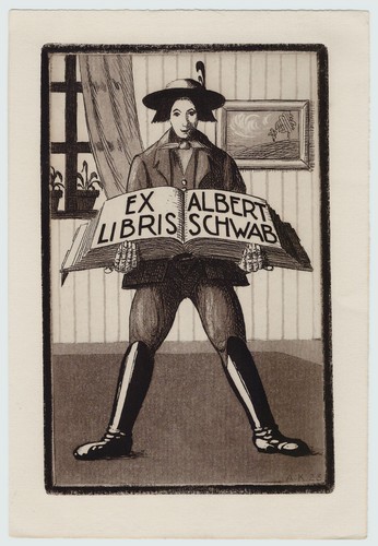 Rare 1923 bookplate etching - rare,