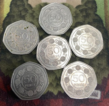 1988 Gibraltar 50p Fifty Pence Candytuft Flower DIE AB Coin /s