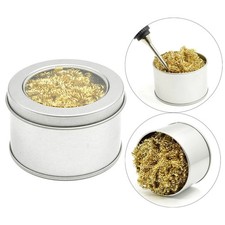 Brass Soldering Iron Tip Cleaning Wire Nozzle Cleaner Wool Sponge Ball Holder
