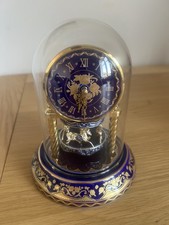 The Franklin Mint Carousel Clock Porzellan Porcelain Glass Dome - Please Read