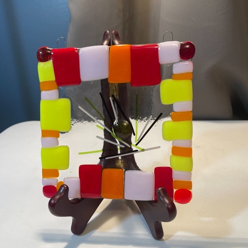 Fused glass art mosaic - fused, plate
