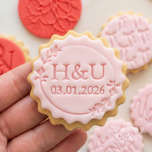 Custom wedding cookie stamp - wedding,