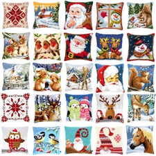 Vervaco Cross Stitch Cushion Front Kit Snowman Christmas Santa Owl Rabbit Xmas